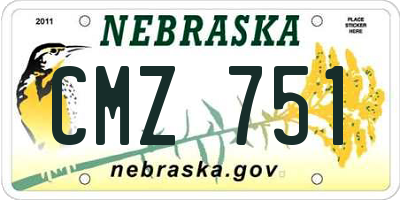 NE license plate CMZ751