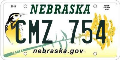 NE license plate CMZ754