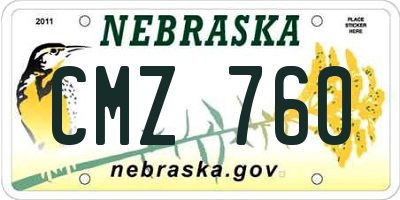 NE license plate CMZ760