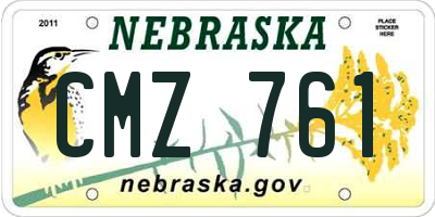 NE license plate CMZ761