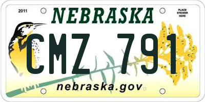 NE license plate CMZ791