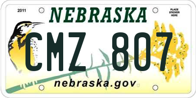 NE license plate CMZ807