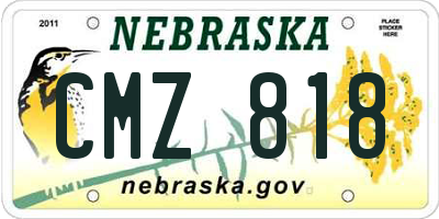 NE license plate CMZ818