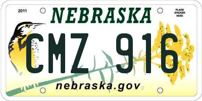 NE license plate CMZ916