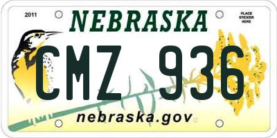 NE license plate CMZ936