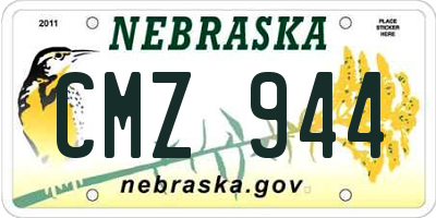 NE license plate CMZ944