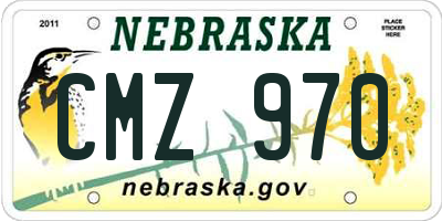 NE license plate CMZ970