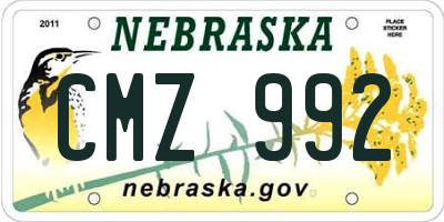 NE license plate CMZ992