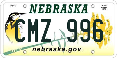 NE license plate CMZ996