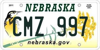 NE license plate CMZ997