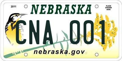 NE license plate CNA001