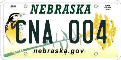 NE license plate CNA004