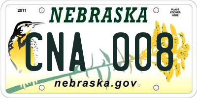 NE license plate CNA008