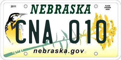 NE license plate CNA010