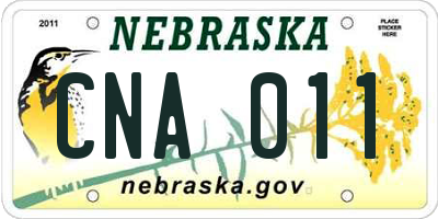 NE license plate CNA011