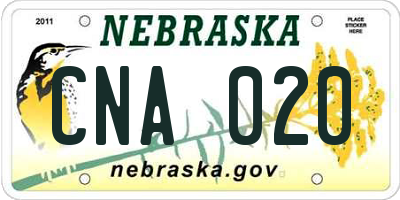 NE license plate CNA020