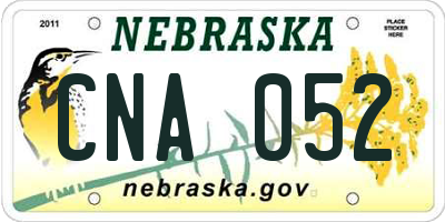NE license plate CNA052