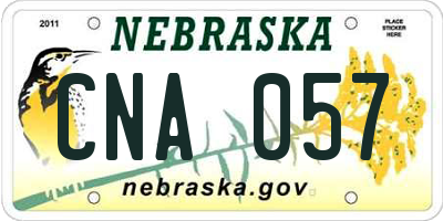 NE license plate CNA057