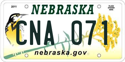 NE license plate CNA071