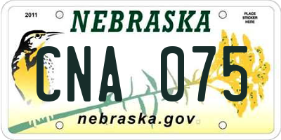 NE license plate CNA075