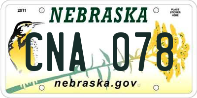 NE license plate CNA078