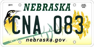 NE license plate CNA083