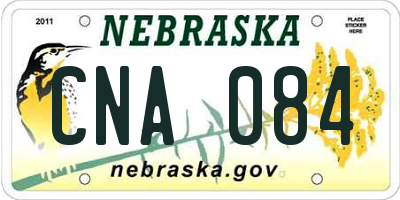 NE license plate CNA084