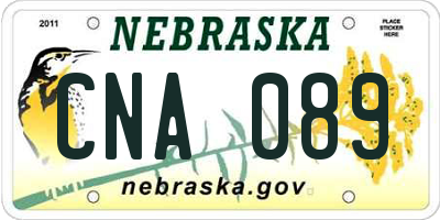 NE license plate CNA089