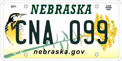 NE license plate CNA099