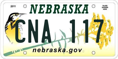 NE license plate CNA117