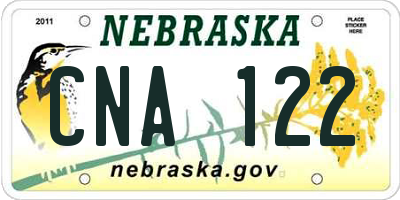 NE license plate CNA122