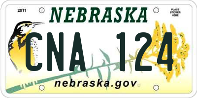 NE license plate CNA124