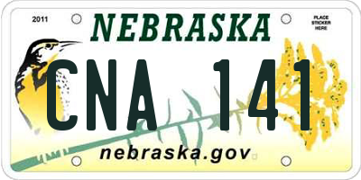 NE license plate CNA141