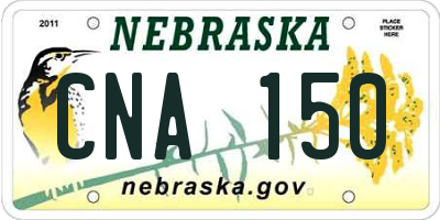 NE license plate CNA150