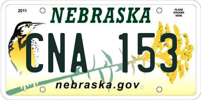 NE license plate CNA153