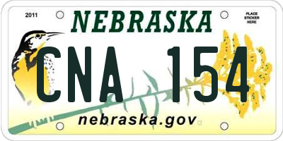 NE license plate CNA154