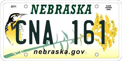 NE license plate CNA161