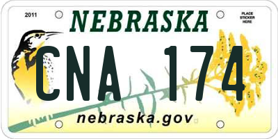 NE license plate CNA174
