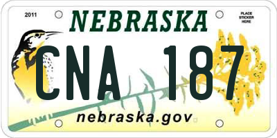 NE license plate CNA187