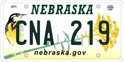 NE license plate CNA219