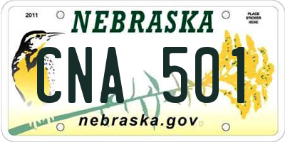 NE license plate CNA501