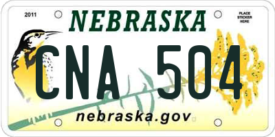 NE license plate CNA504