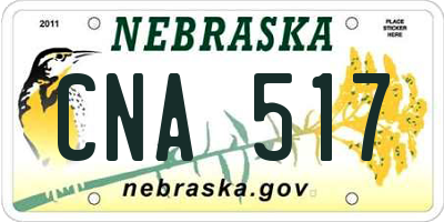 NE license plate CNA517