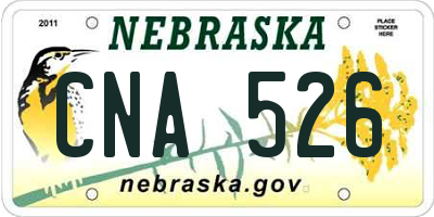 NE license plate CNA526