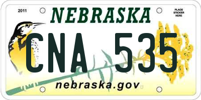 NE license plate CNA535