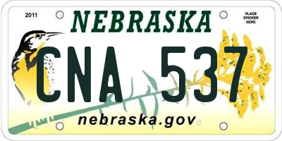 NE license plate CNA537