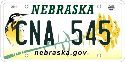 NE license plate CNA545