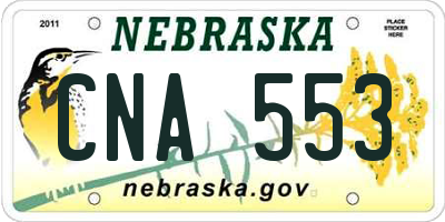 NE license plate CNA553