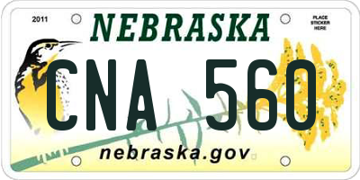 NE license plate CNA560