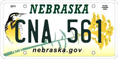 NE license plate CNA561